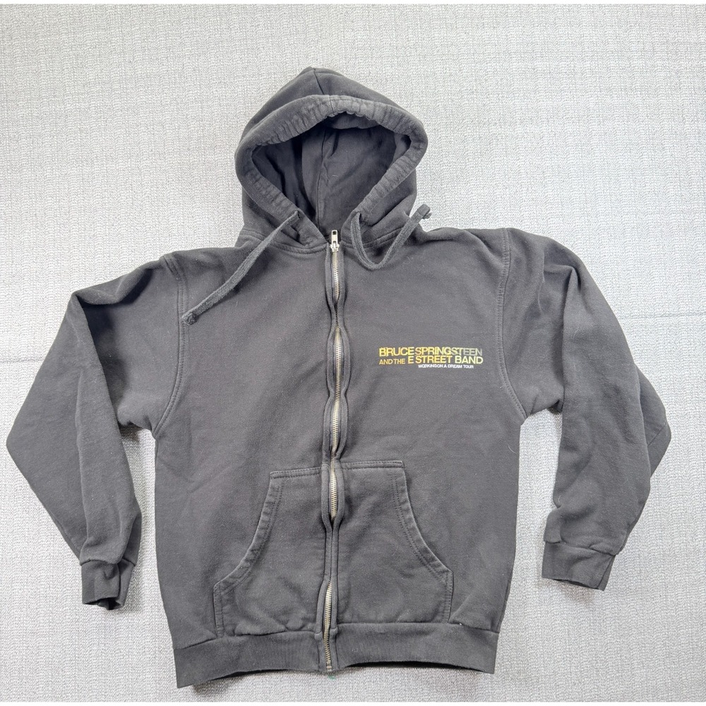 Tultex Hoodie Mens Small Gray Black Bruce Springsteen Singer Street Band Working